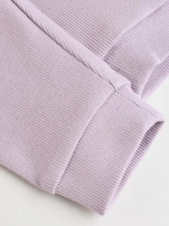 Crème/paarse tulp - 2 -delige Set van Fleece Tops en Leggings voor Baby''s (0mnd-2jr)