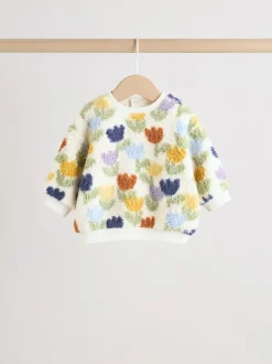 Crème/paarse tulp - 2 -delige Set van Fleece Tops en Leggings voor Baby''s (0mnd-2jr)