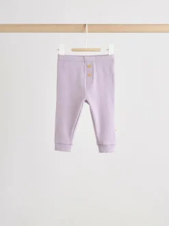 Crème/paarse tulp - 2 -delige Set van Fleece Tops en Leggings voor Baby''s (0mnd-2jr)