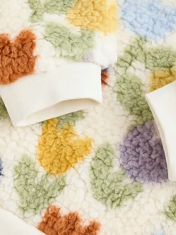 Crème/paarse tulp - 2 -delige Set van Fleece Tops en Leggings voor Baby''s (0mnd-2jr)