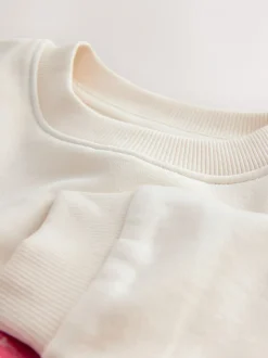 Crème/rode strik - Sweatshirt Pyjama's (2-16jaar)