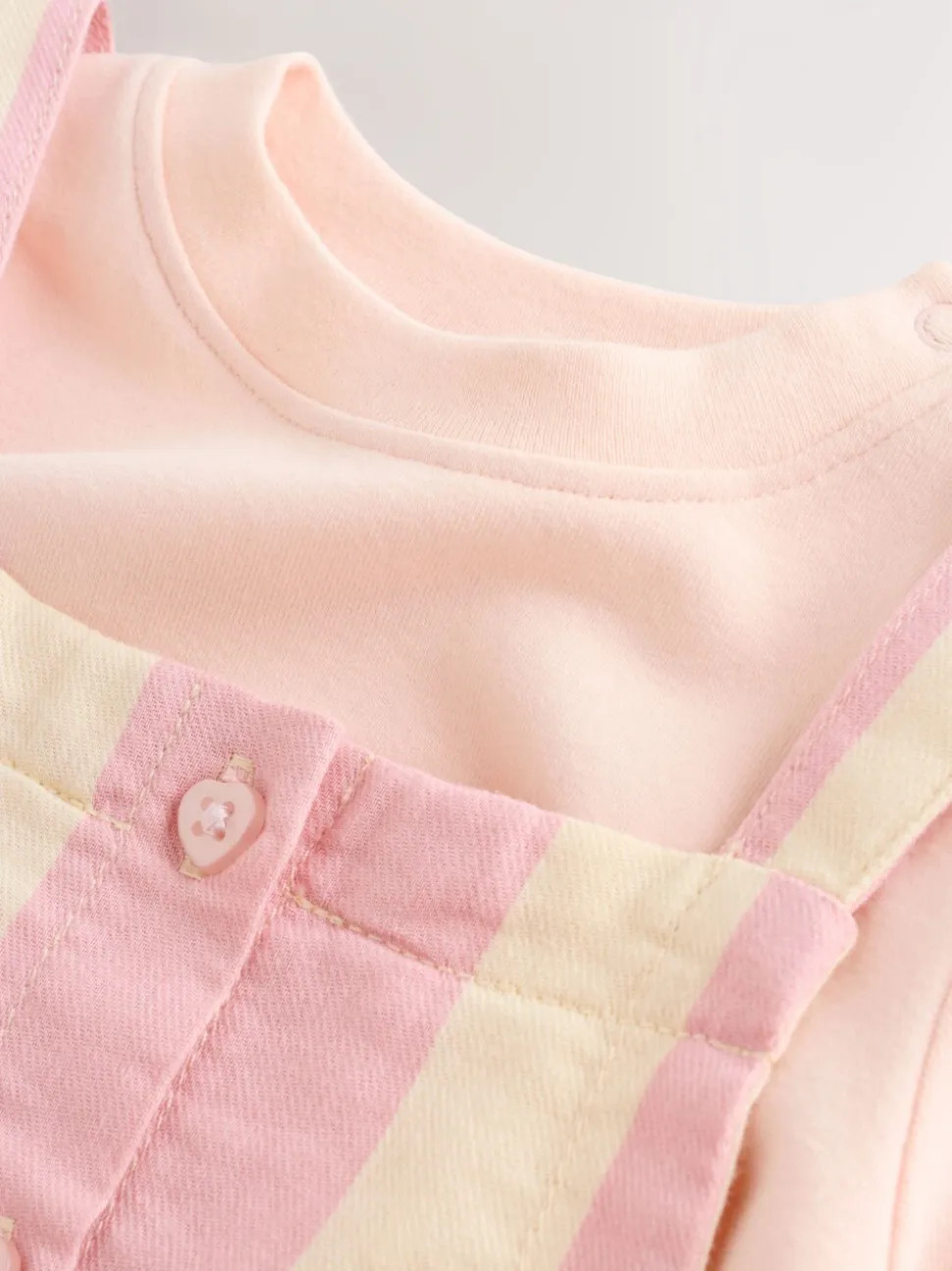 Crème/roze gestreept - Baby Set van bretelbroeken en Bodysuit 2 Pieces (0mnd.-3jr)
