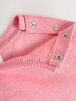 Crème/Roze konijn - Babyset van tuinbroek en rompertje, tweedelig (0mnd-3jr)