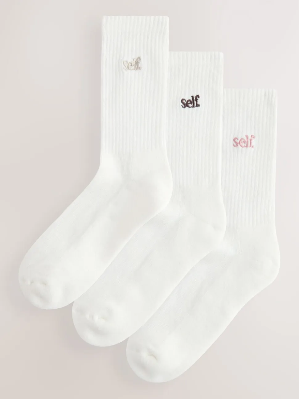 Crème/roze/choc - zelf. 3 paar lounge enkelsokken met verzachte zool
