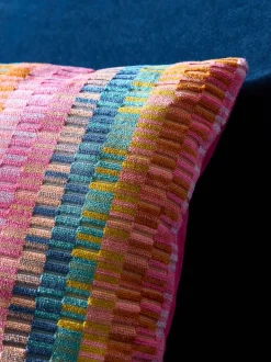 Cut Velvet Rio Blocks Cushion