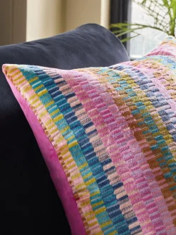 Cut Velvet Rio Blocks Cushion