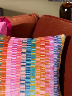Cut Velvet Rio Blocks Cushion