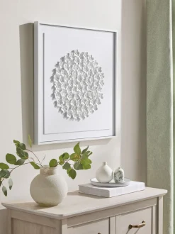 3D ingelijste wanddecoratie met acryl bloemen