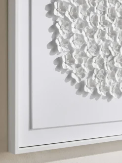 3D ingelijste wanddecoratie met acryl bloemen