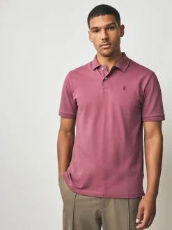 Damson roze - Normale Pasvorm - Piqué poloshirt met korte mouwen