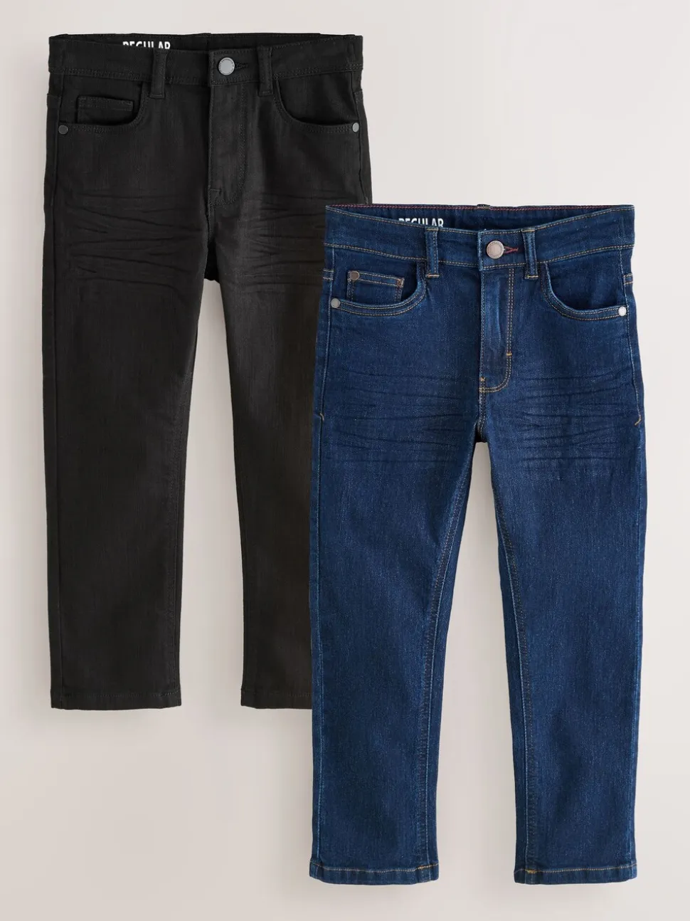 Dark Blue/ Black Denim - Stretchjeans 2 stuks (3-17jr)