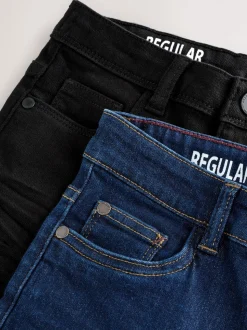 Dark Blue/ Black Denim - Stretchjeans 2 stuks (3-17jr)