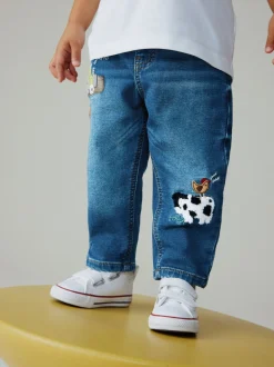 Dark Blue Character Farm - Loose Pull On Jeans (3mths-7yrs)