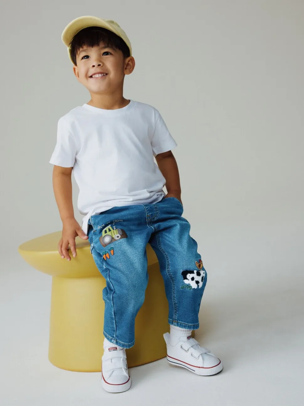 Dark Blue Character Farm - Loose Pull On Jeans (3mths-7yrs)