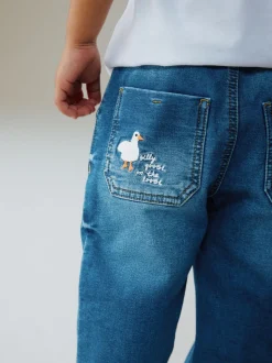 Dark Blue Character Farm - Loose Pull On Jeans (3mths-7yrs)