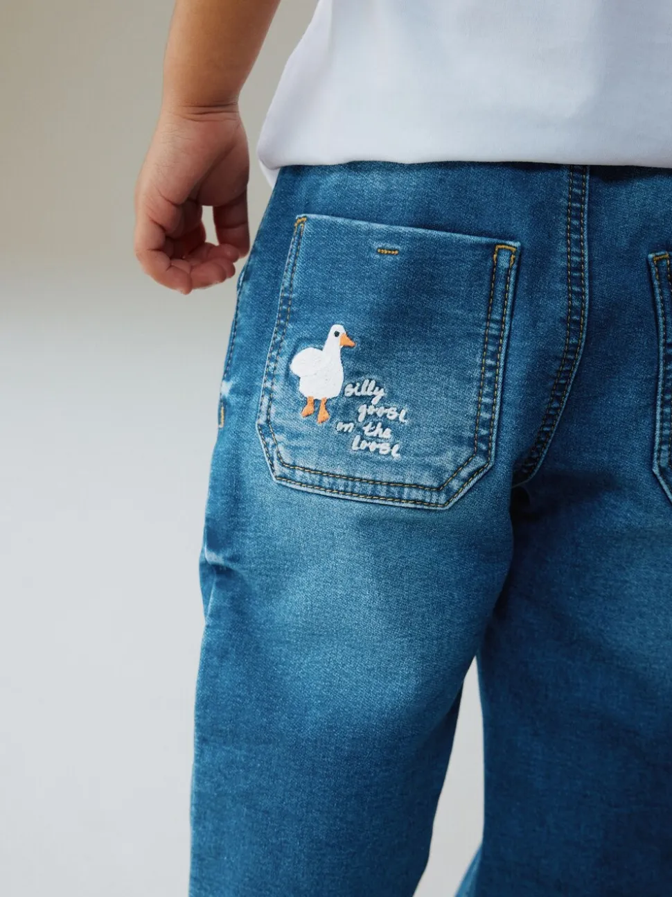 Dark Blue Character Farm - Loose Pull On Jeans (3mths-7yrs)