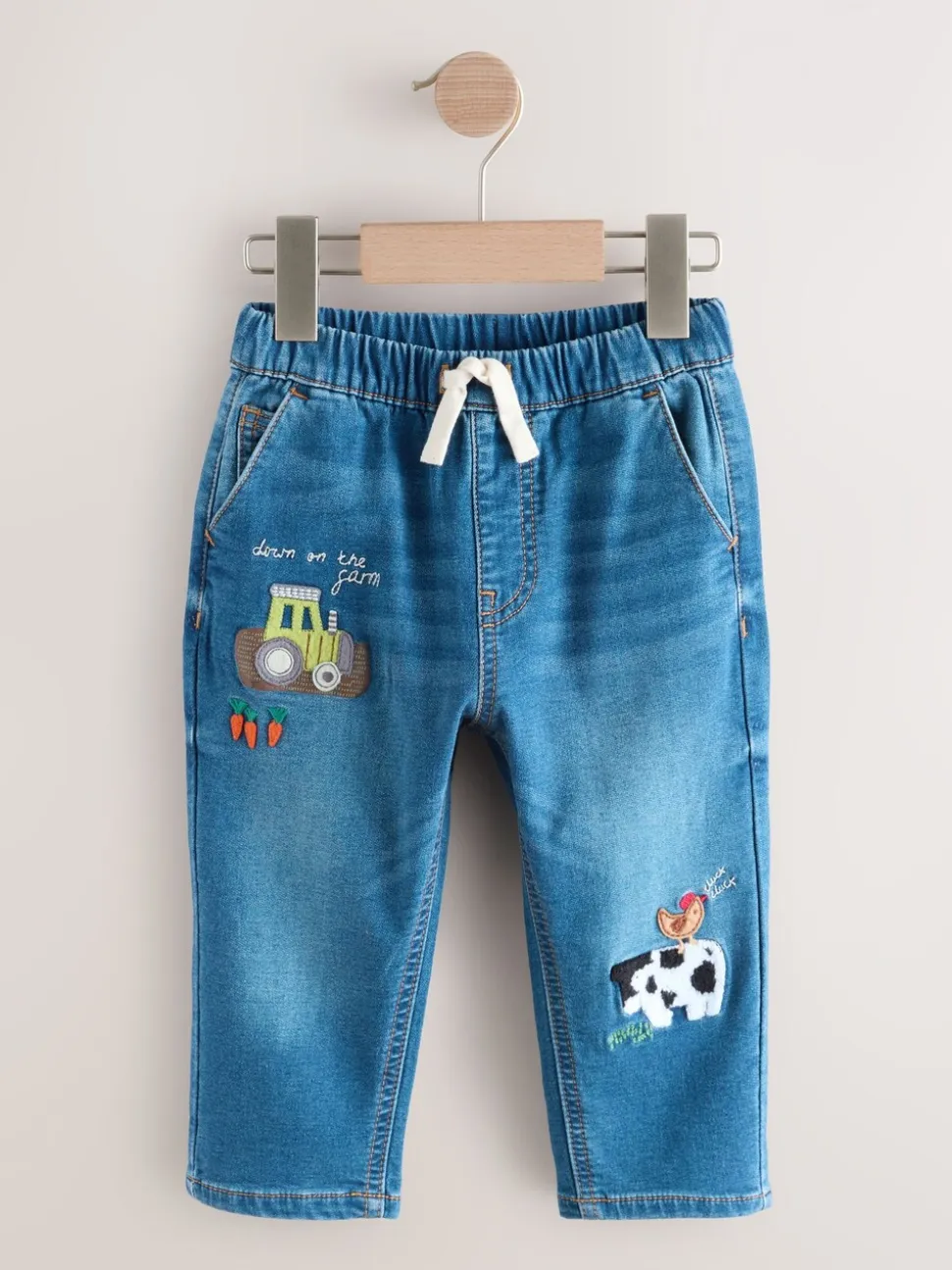 Dark Blue Character Farm - Loose Pull On Jeans (3mths-7yrs)