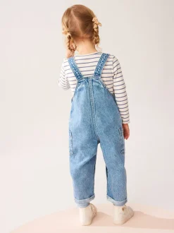 Denim - 100% katoenen bretelbroek (3 mnd-7 jr)