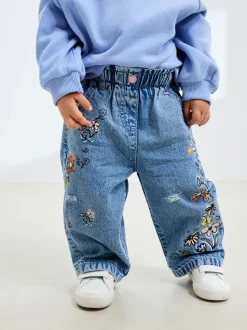 Denim - Jeans met bloemenprint (3mnd-7jr)