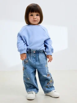 Denim - Jeans met bloemenprint (3mnd-7jr)
