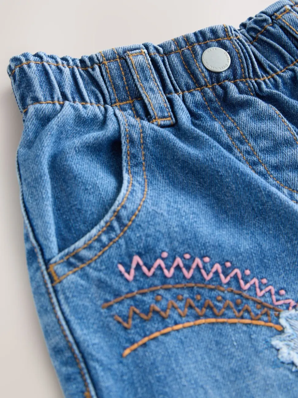 Denim - Jeans versierd met eenhoorns (3mnd-7jr)