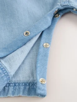 Denim - Set van bretelbroek en bodysuit met lange mouwen 2 -delig (0mnd -3jr)