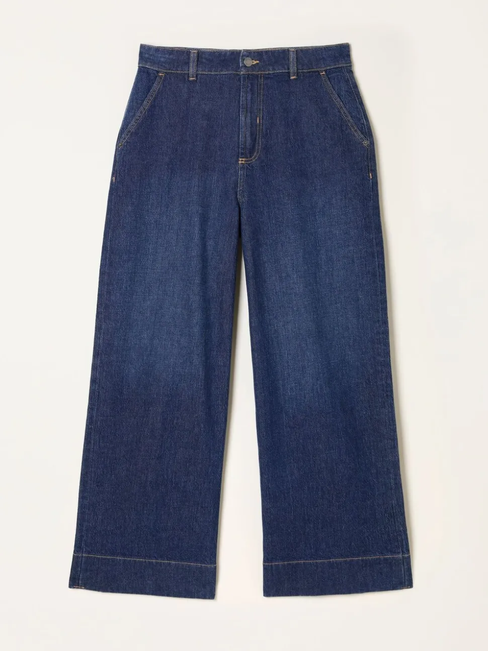 Denim donkerblauw - FatFace jeans met wijde pijpen en cropped model