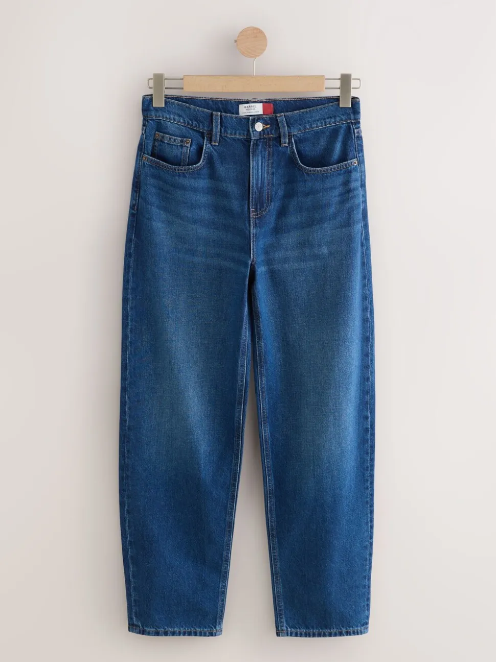 Denim donkerblauw - Jeans met ruime rechte pijpen