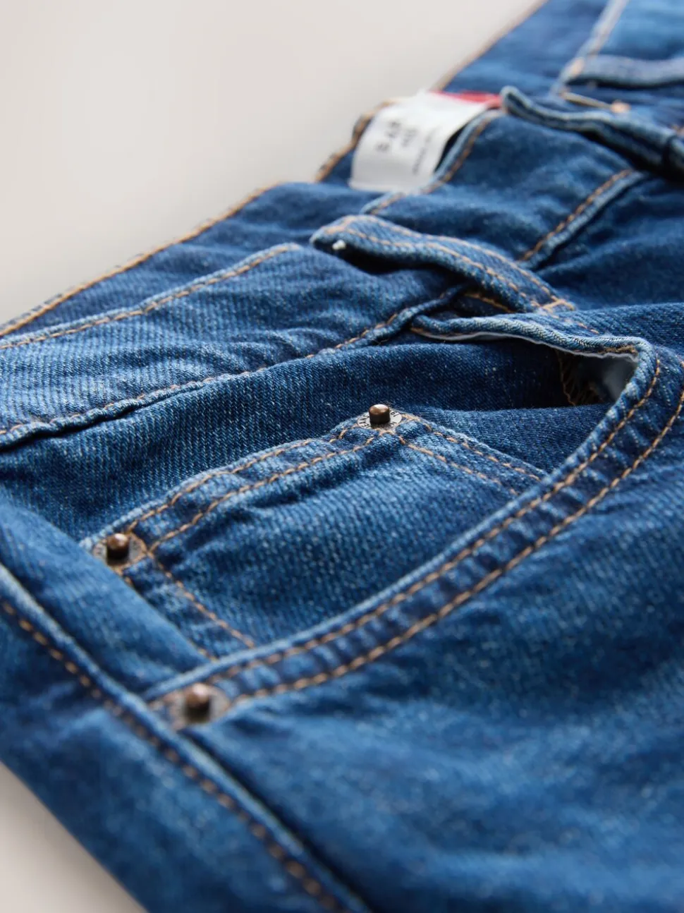 Denim donkerblauw - Jeans met ruime rechte pijpen
