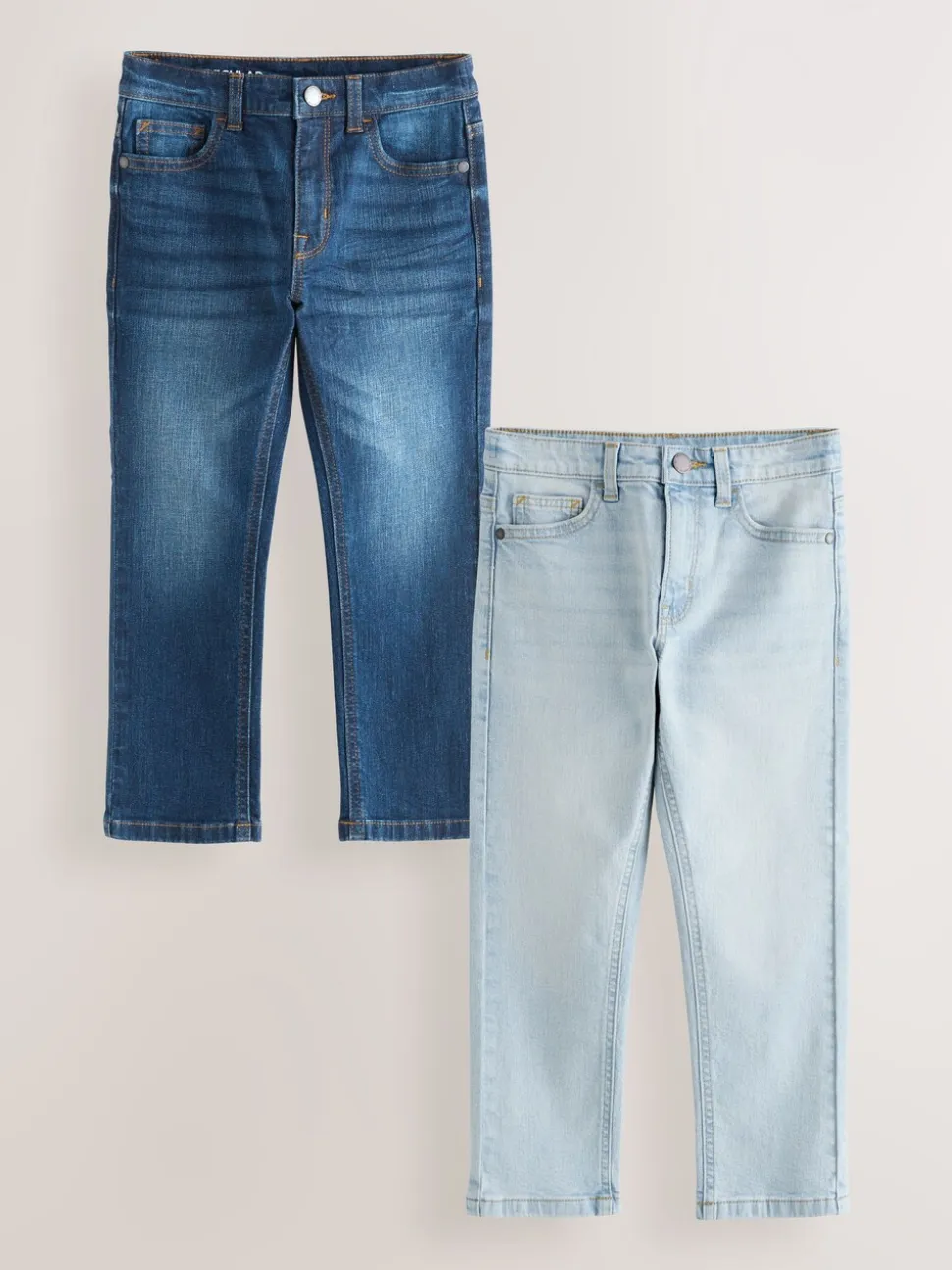 Denim Donkerblauw/Bleek - Stretchjeans 2 stuks (3-17jr)
