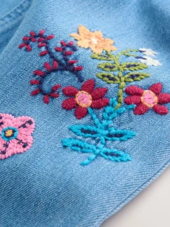 Denim met borduursel - Set van bretelbroek en bodysuit met lange mouwen 2 -delig (0mnd -3jr)