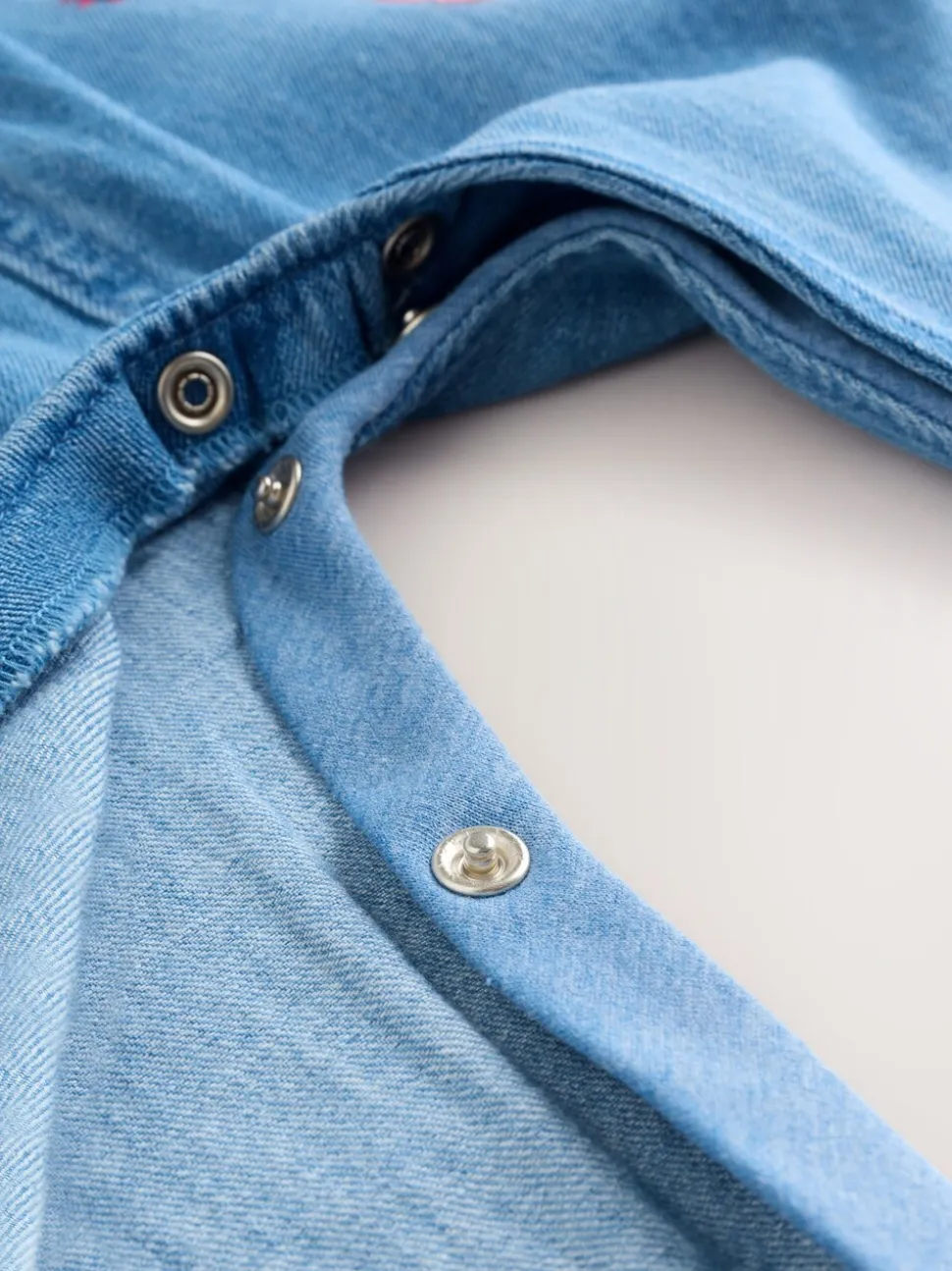 Denim met borduursel - Set van bretelbroek en bodysuit met lange mouwen 2 -delig (0mnd -3jr)
