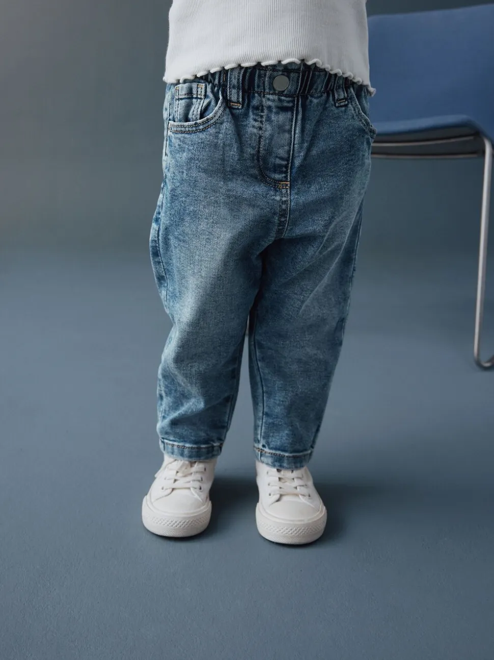 Denim met halve wassing - Mom jeans (3 mnd-7 jr)
