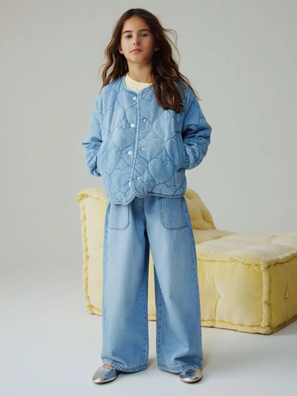 Denim met hartjes - Quilted Jacket (3-16yrs)