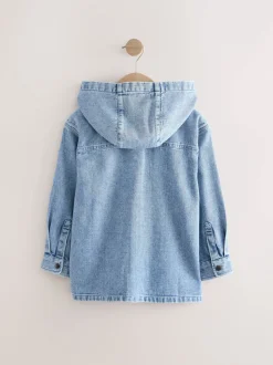 Denim met lichte wassing - Overshirt 100% Cotton Zip Through Hoodie (3-16yrs)