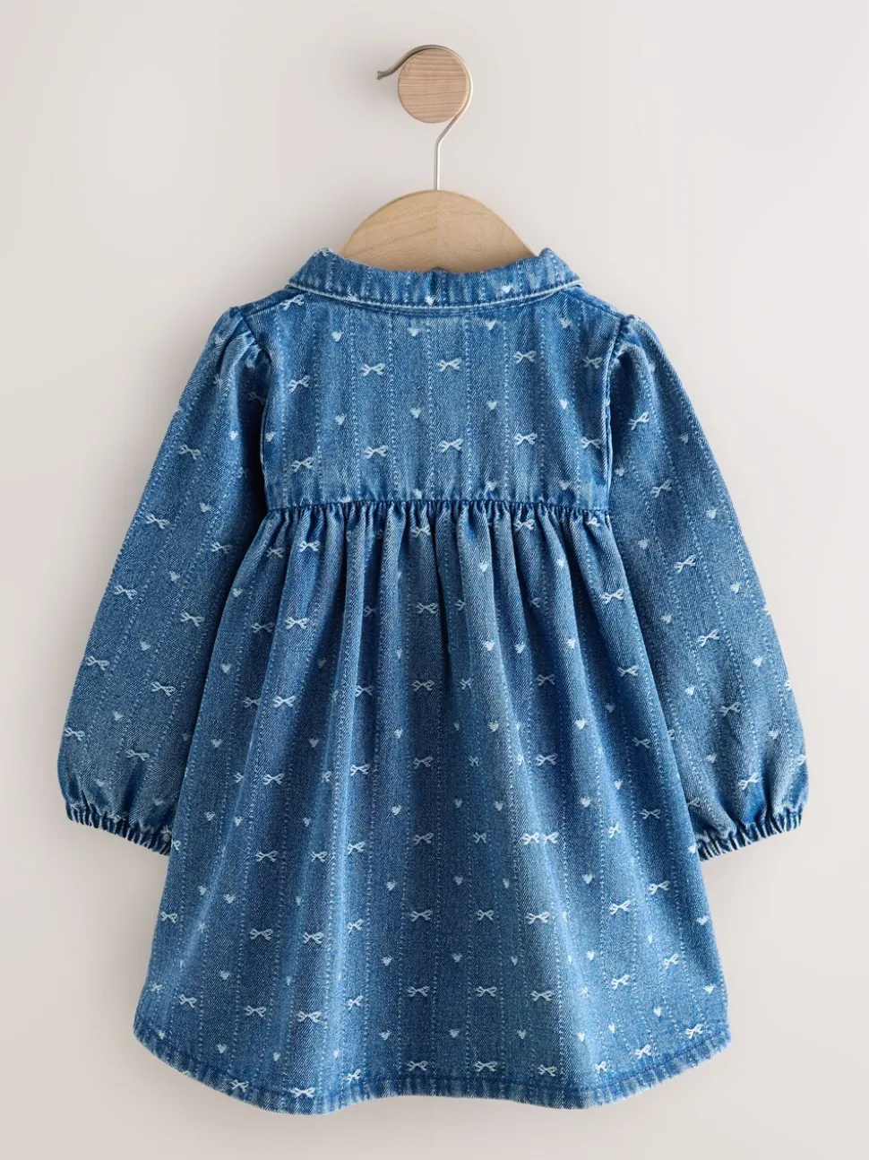 Denim strik - Jurkje met kraag en lange mouwen (3mnd-8jr)