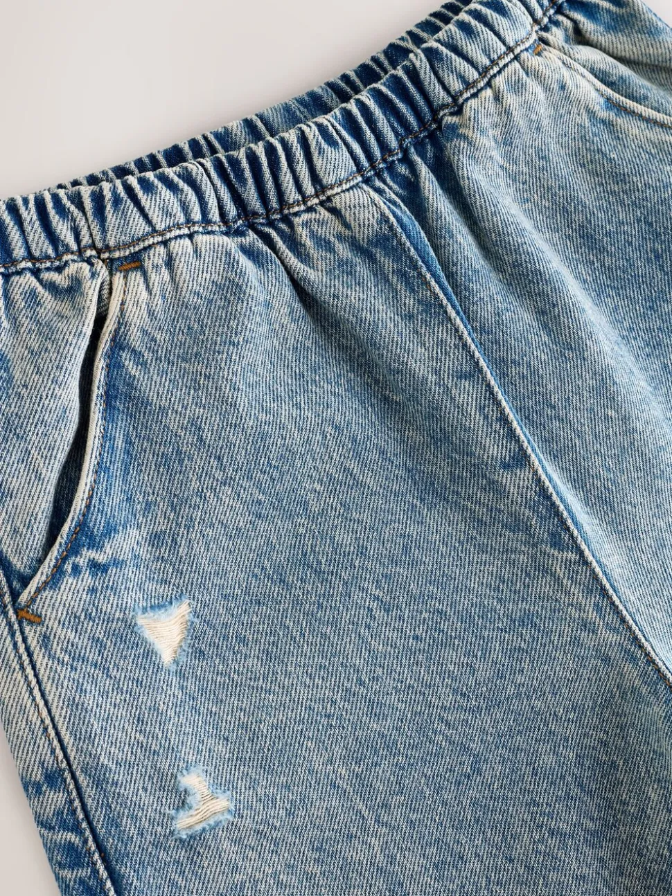 Denim tint - Barrel jeans met elastische taille (3-16jr)