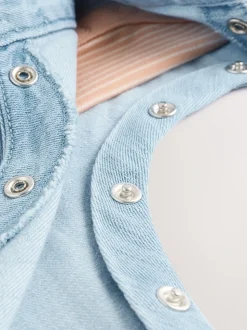 Denimblauw - Babyset van tuinbroek en rompertje (0mnd-2jr)