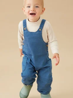 Denimblauw - MORI Supersoft Dungarees