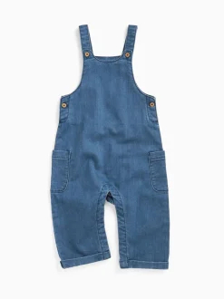 Denimblauw - MORI Supersoft Dungarees