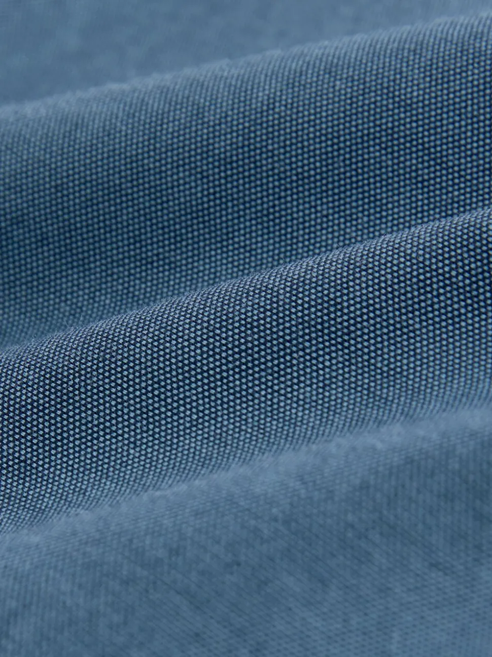 Denimblauw - Normale Pasvorm - Gemakkelijk te strijken Oxford overhemd met doorlopende knopen