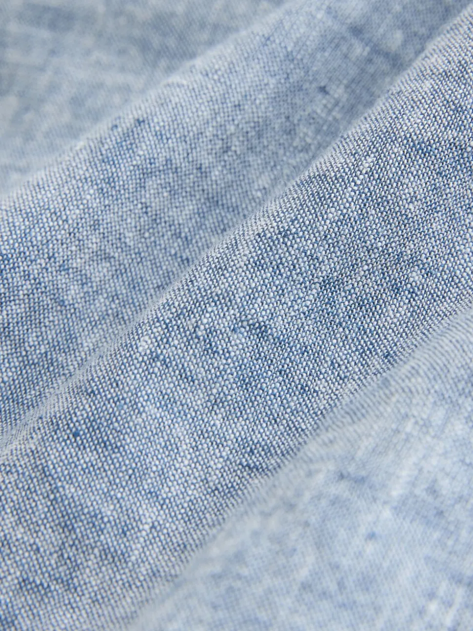 Denimblauw - Shirt met korte mouwen van linnenmix (3-16jr)