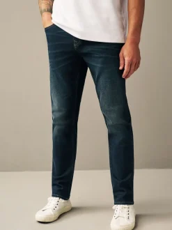 Diepblauw - Slim Fit - Authentieke stretch denim jeans