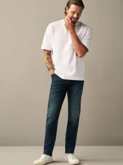 Diepblauw - Slim Fit - Authentieke stretch denim jeans