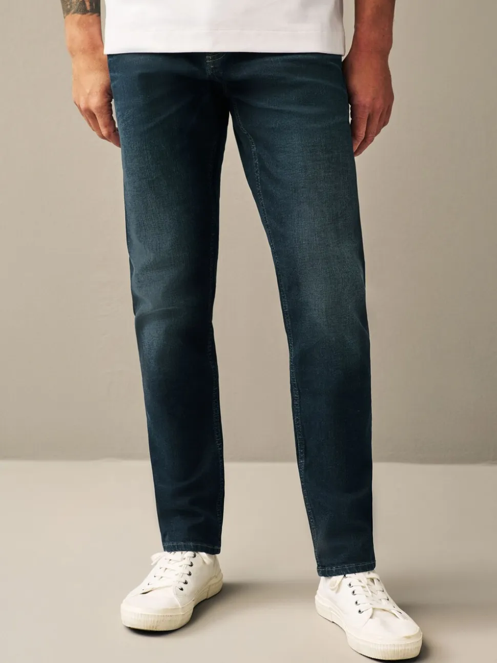 Diepblauw - Slim Fit - Authentieke stretch denim jeans