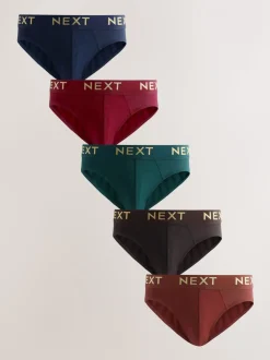 Dieprode/Groen/Blauwe kleur - Verpakking van 5 - Katoenrijke slips