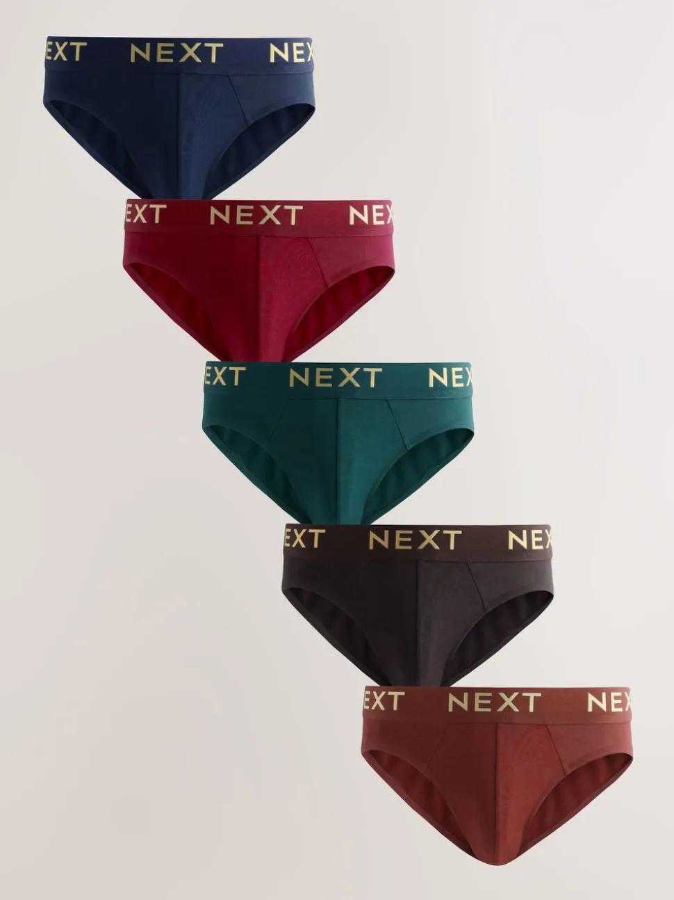 Dieprode/Groen/Blauwe kleur - Verpakking van 5 - Katoenrijke slips