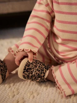 Dierenprint - Babyschoentjes met klittenbandsluiting (0 - 24 mnd)