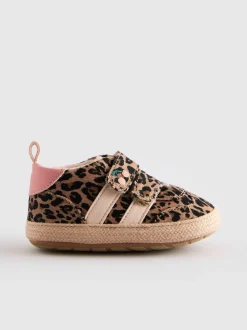 Dierenprint - Babyschoentjes met klittenbandsluiting (0 - 24 mnd)