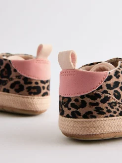 Dierenprint - Babyschoentjes met klittenbandsluiting (0 - 24 mnd)